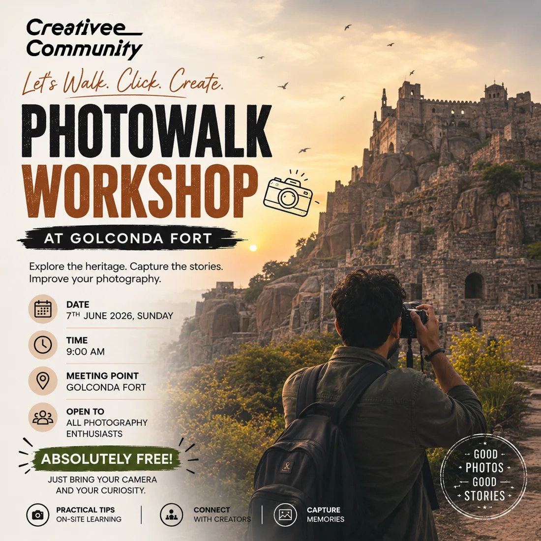 Photowalk Workshop: Walk. Click. Create., Golconda Fort, Hyderabad