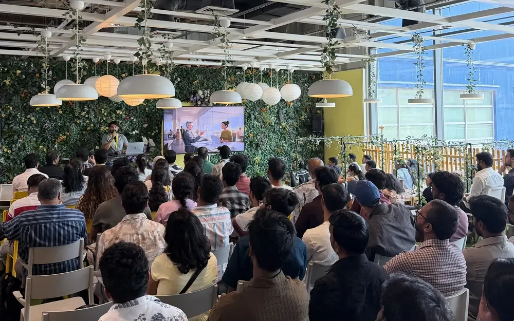 Community members at a garden venue session in Hyderabad